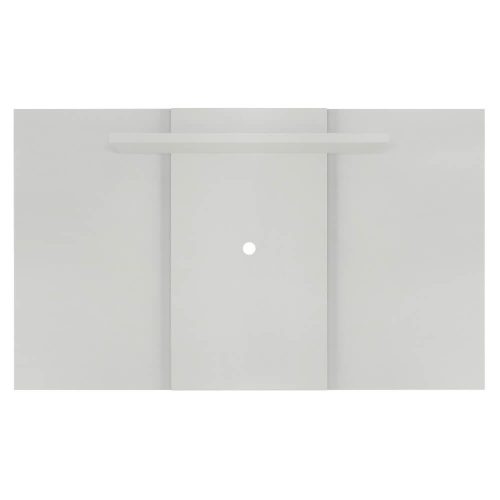 White Adjustable TV Wall Panel with Shelf [Lido]