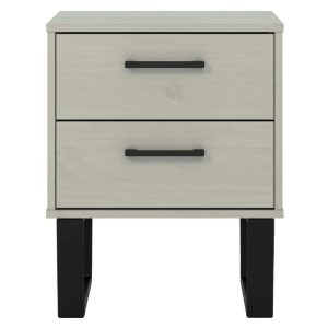 Dark Grey Small Bedside Cabinet 2 Drawers [Dunkeld]