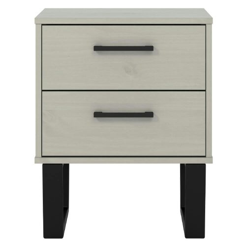 Grey & Black Metal 2 Drawer Bedside Cabinet [Texas]