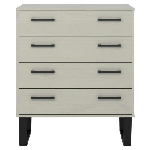 Grey & Black Metal 4 Drawer Chest [Texas]