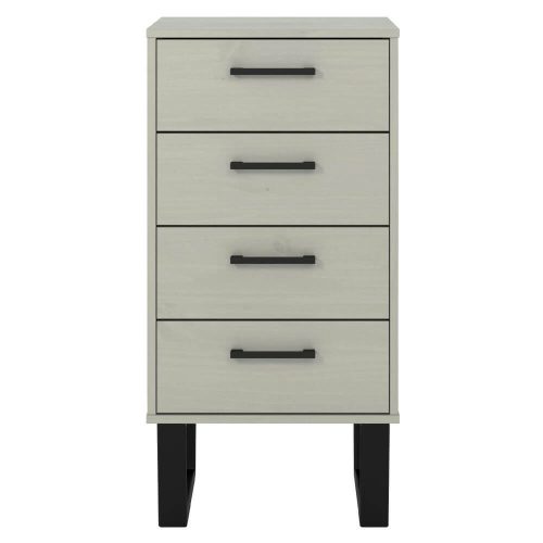 Grey & Black Narrow 4 Drawer Chest [Texas]