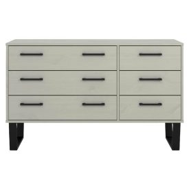 Grey & Black Wide 6 Drawer Chest [Texas]