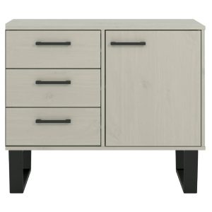 Bleached Oak & Grey Wall Storage Unit [Vegas]