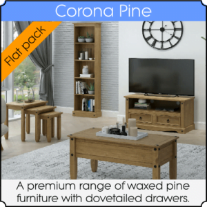Corona Pine furniture range, cover image with overview.