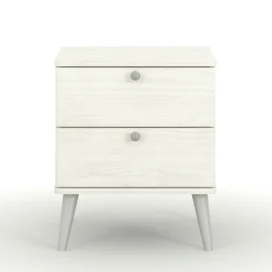 White Small 2 Drawer Bedside Cabinet [Nairn]