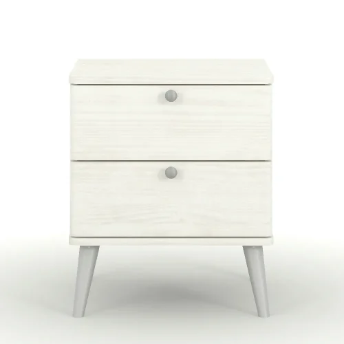Whitewashed 2 Drawer Bedside Cabinet [Augusta]