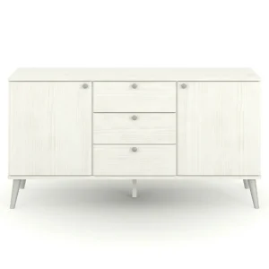 Gloss White Low 4 Drawer Chest [Lido]