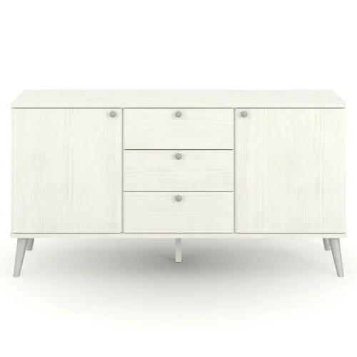 Whitewashed Medium Sideboard, 2 Doors 3 Drawers [Augusta]