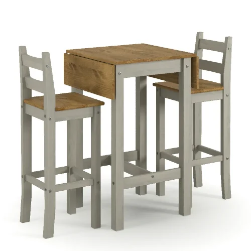 Grey & Pine Breakfast Bar Set (square) [Corona Grey]
