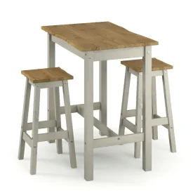 Grey & Pine Live Edge Breakfast Bar Set (large) [Corona Grey]
