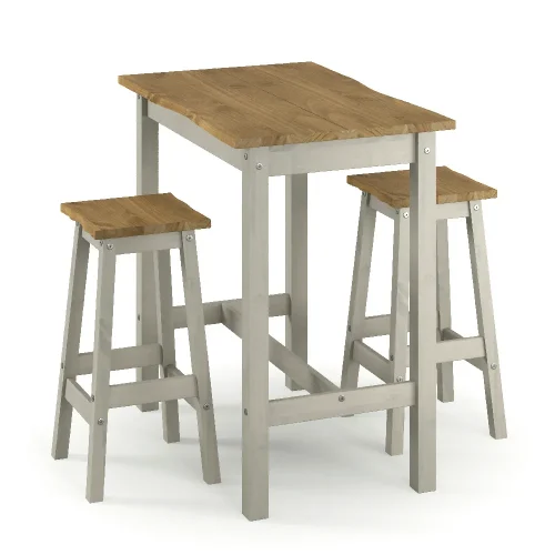 Grey & Pine Live Edge Breakfast Bar Set (large) [Corona Grey]