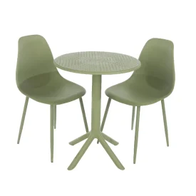 Moss Green Cala Bistro Set, Table and 2 Chairs [Rimini]