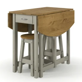 Grey & Pine Breakfast Bar Set (oval) [Corona Grey]