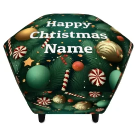 Personalised Hexagonal Christmas Footstool, Xmas Present or Gift
