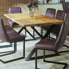 Reclaimed Wood X Leg Medium Dining Table [U.E.]