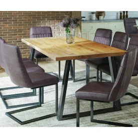 Reclaimed Wood Oblique Leg Medium Dining Table [U.E.]