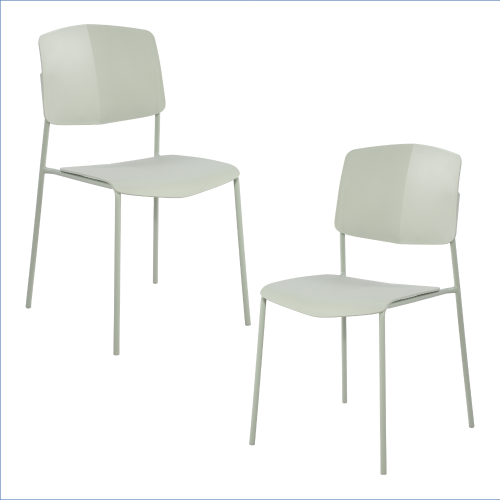 Green Academy Plastic Kitchen Chairs (x2) [Aspen]