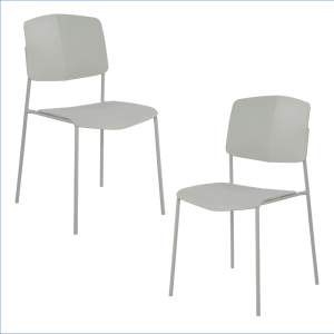 Black Academy Plastic Kitchen Chairs (x2) [Aspen]