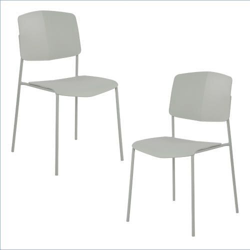 Grey Academy Plastic Kitchen Chairs (x2) [Aspen]