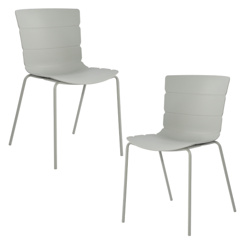 Grey Bali Plastic Kitchen Chairs (x2) [Aspen]