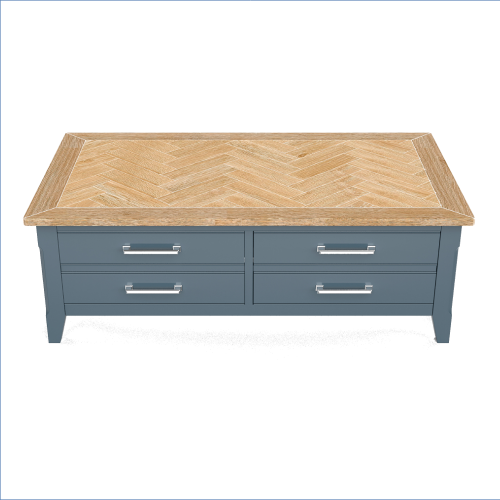 Blue & Oak Coffee Table with Storage [Signature Blue]