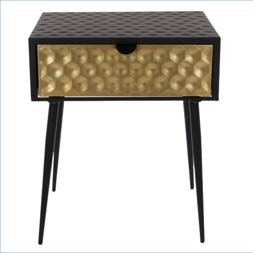 Black & Gold 1 Drawer Bedside Cabinet [Options]