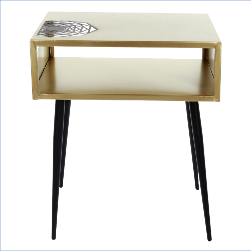 Gold & Black Open Bedside Cabinet [Options]