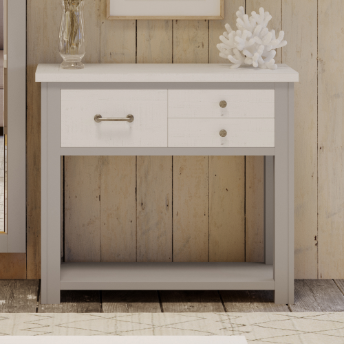 Grey Console Table with 3 Drawers [Greystone]