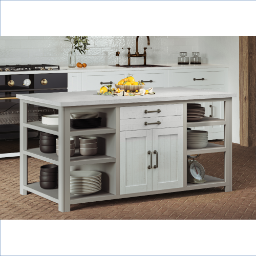 Grey Freestanding Kitchen Island Storage [Greystone]
