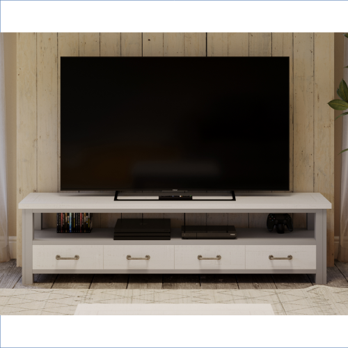 Grey Large Widescreen TV Unit with 4 Drawers [Greystone]