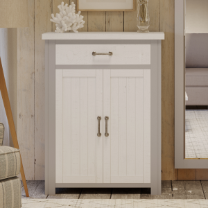 Gloss White Small Bedside Cabinet 1 Drawer [Lido]