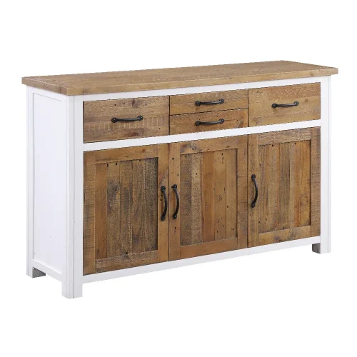 Reclaimed Sideboard, 3 Door & 4 Drawers [Splash of White]