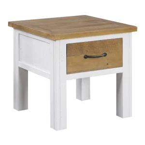 Reclaimed Lamp Table with Drawer [Splash of White]