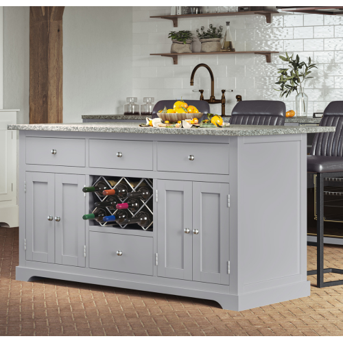 Grey Kitchen Island With Grey Granite Worktop [Kitis]