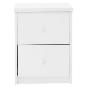 White & Pine Small Bedside Cabinet 2 Drawers [Capri]