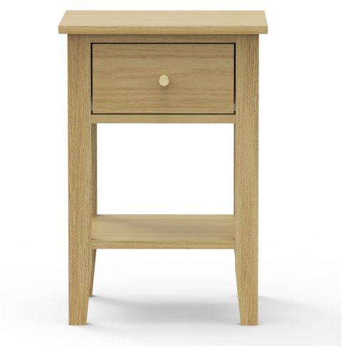 Oak Effect 1 Drawer Bedside Cabinet [Henley]