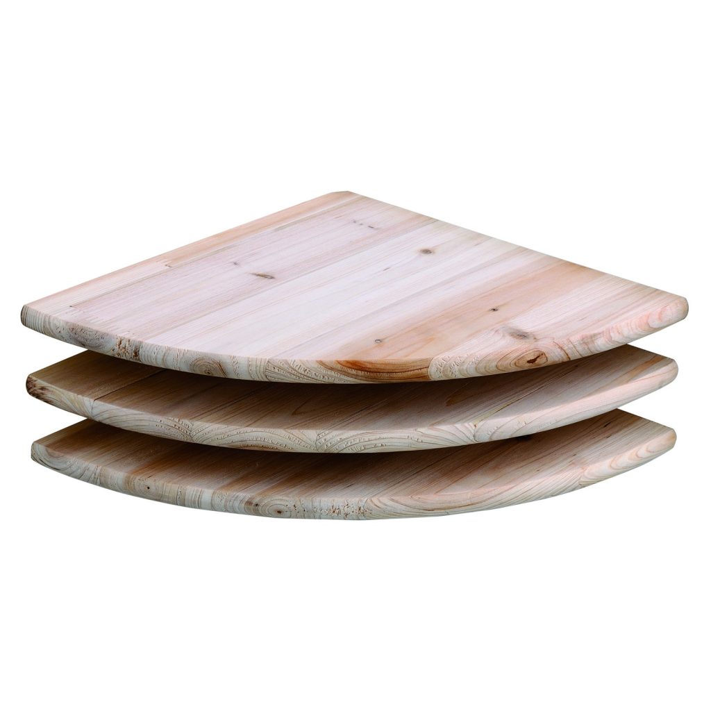Natural Pine 28.5cm Corner Shelf Kit, Pack of 3 [Shelco]