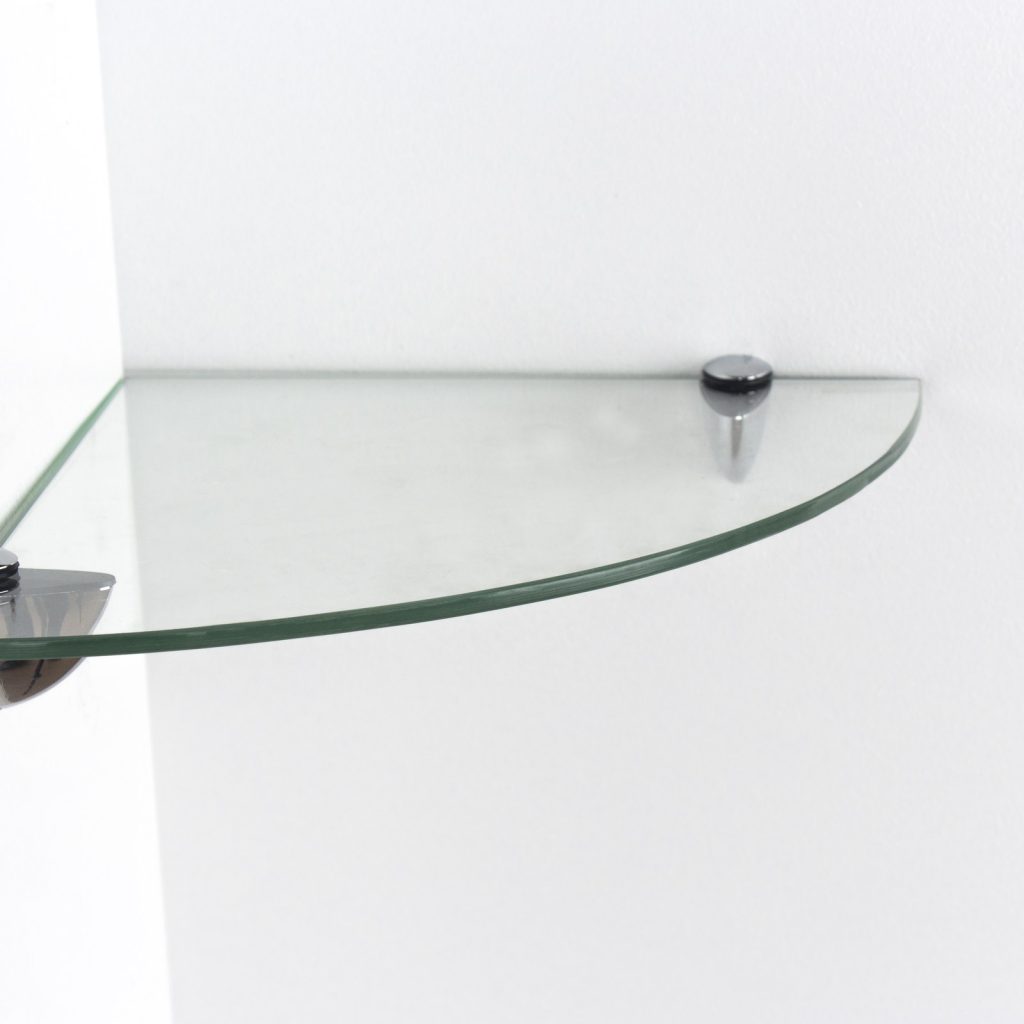Clear Glass 25cm Corner Shelf Kit [Shelco]