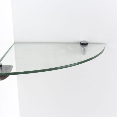 Clear Glass 25cm Corner Shelf Kit [Shelco]