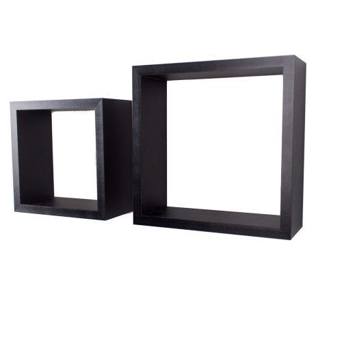 Matt Black Set of 2 Wall Cubes [Hudson]