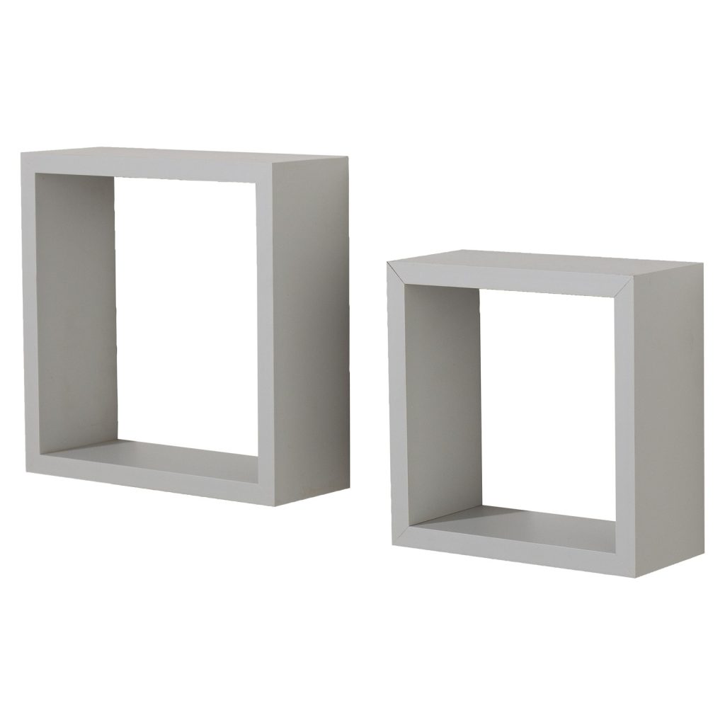 Light Grey Set of 2 Wall Cubes [Hudson]