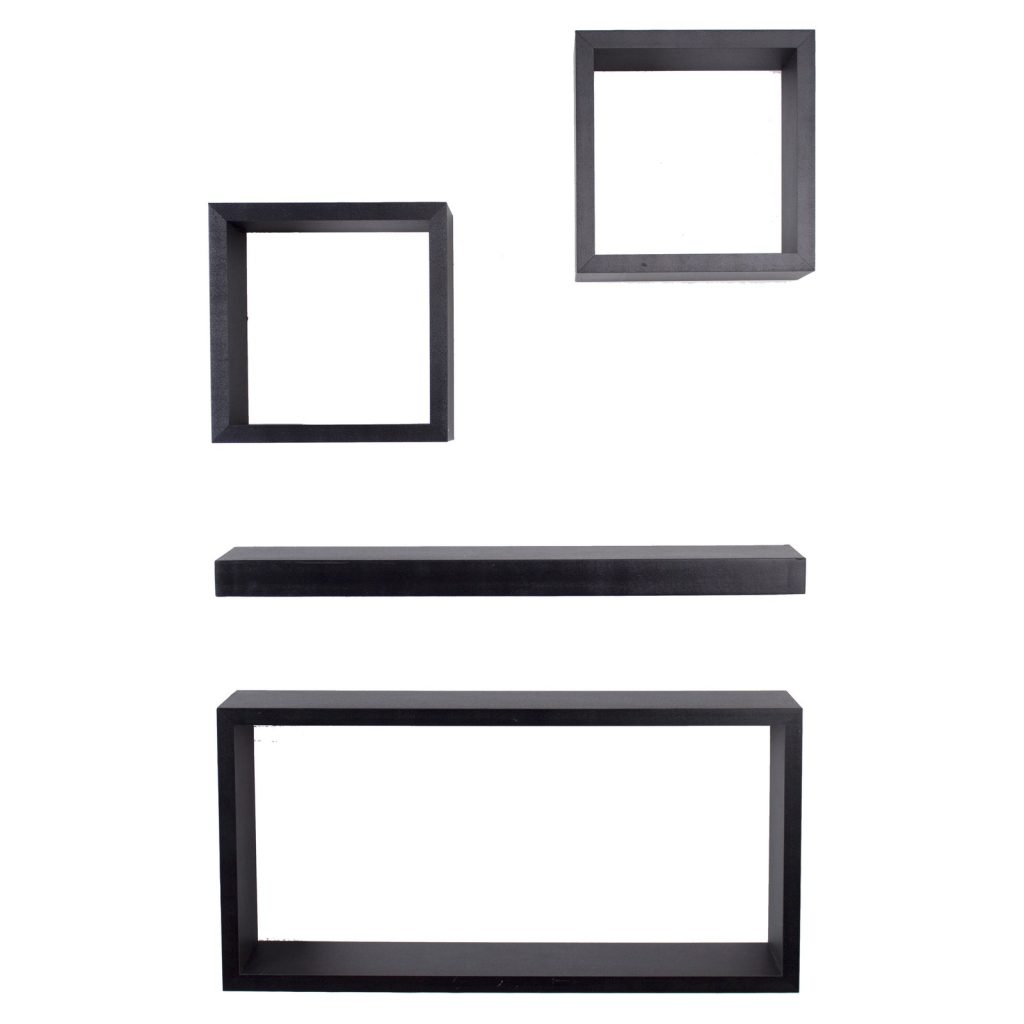 Matt Black 4 Piece Floating Shelf Set [Hudson]