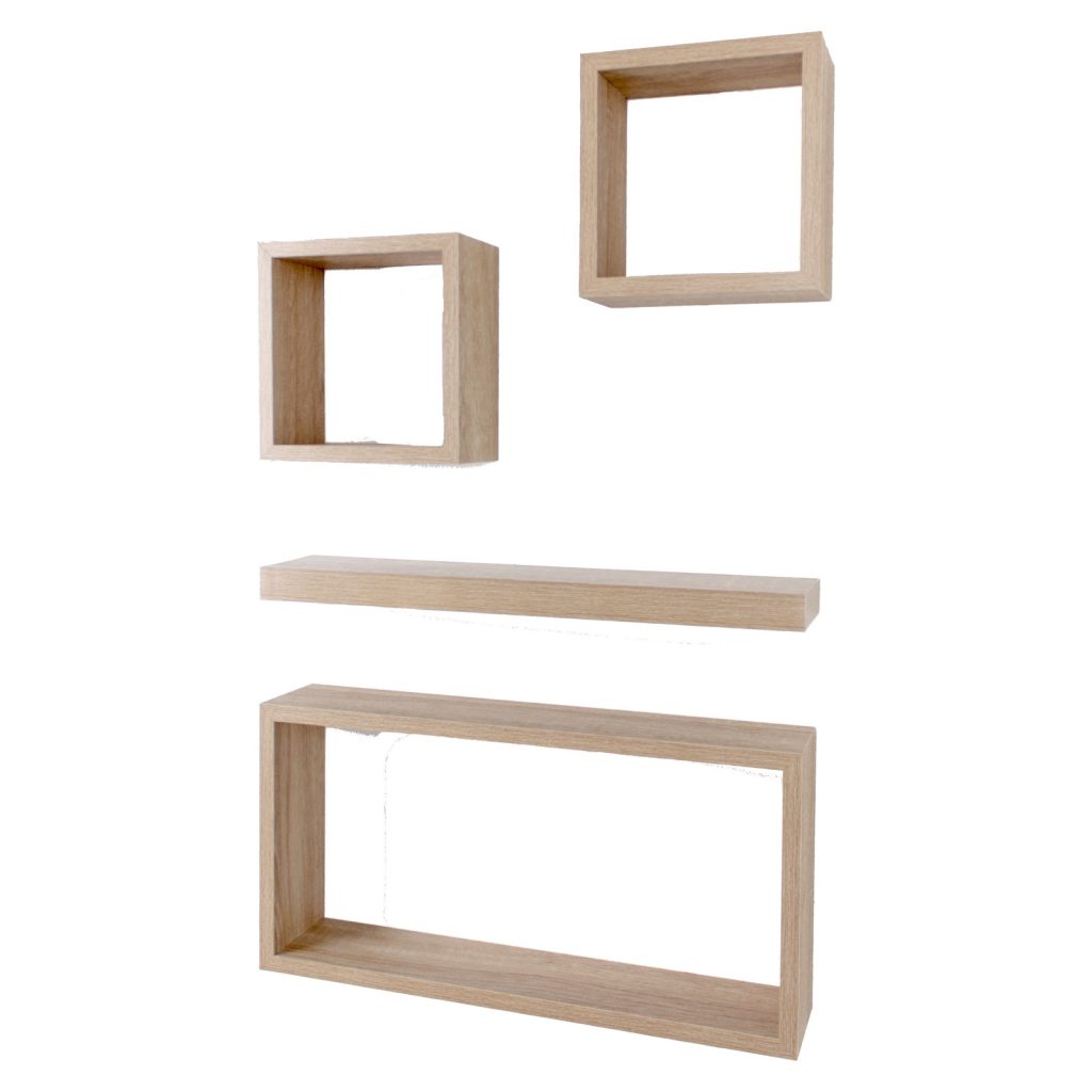 Oak 4 Piece Floating Shelf Set [Hudson]
