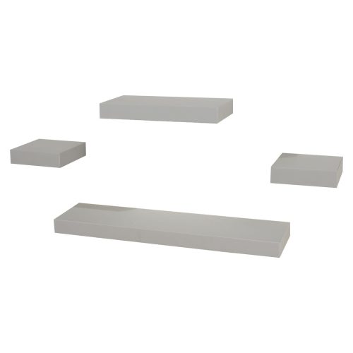 Light Grey 4 Piece Narrow Floating Shelf Set [Hudson]