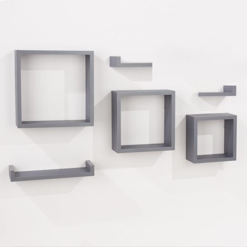 Matt Grey 6 Piece Floating Shelf Kit [Hudson]