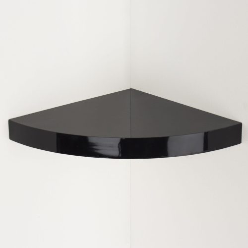 Gloss Black 29.5cm Floating Corner Shelf Kit [Hudson]