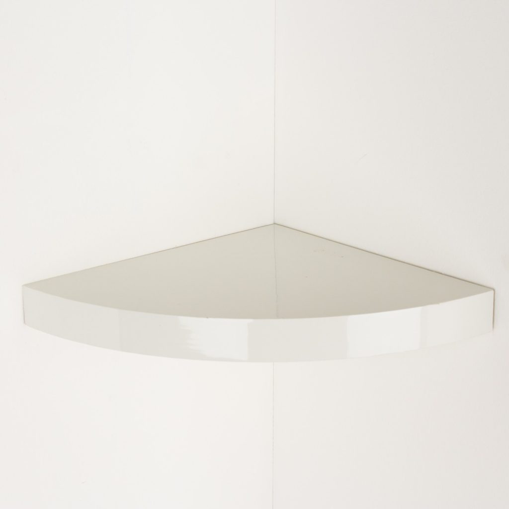 Gloss Cream 29.5cm Floating Corner Shelf Kit [Hudson]