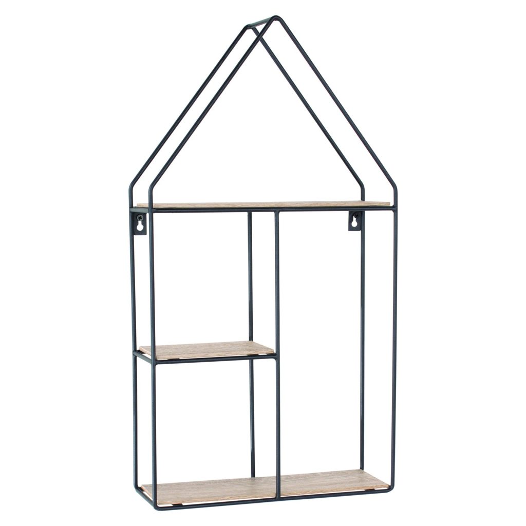Black House Shape Wire Display Wall Shelf [Loft]