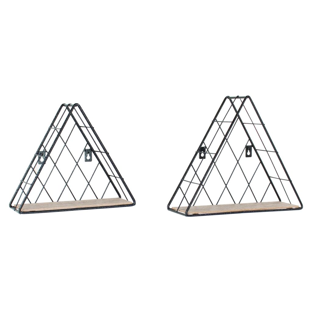 Black Set of 2 Triangle Wire Display Wall Shelves [Loft]