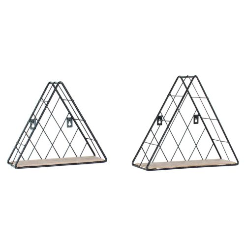 Black Set of 2 Triangle Wire Display Wall Shelves [Loft]